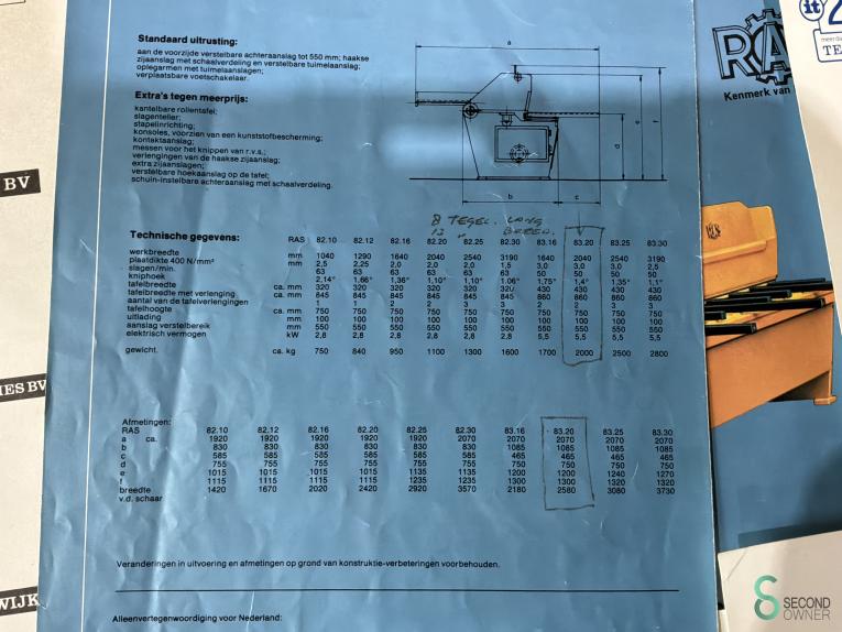 RAS 83.20, 2040x3mm MET10.722 45 18325