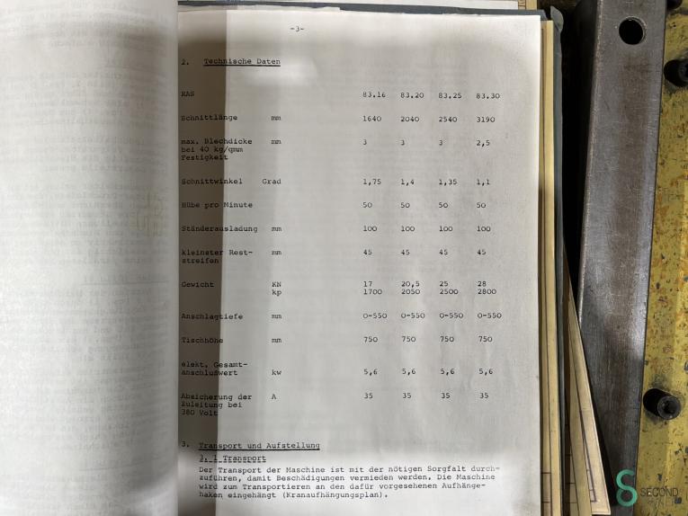 RAS 83.20, 2040x3mm MET10.722 44 18325