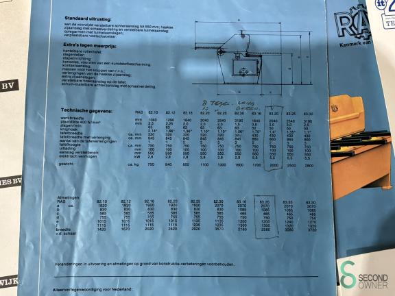 RAS 83.20, 2040x3mm MET10.722 15 18325
