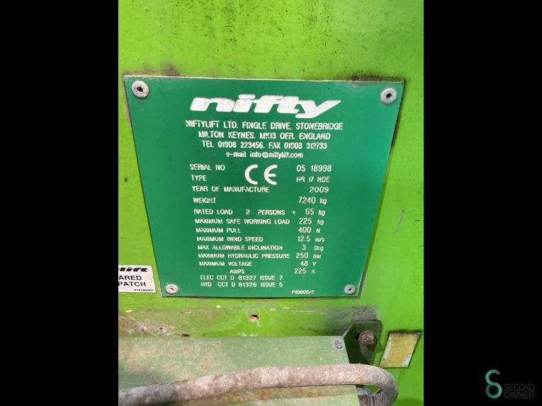 Nifty Lift HR17 NDE BOU10.118 49 17585