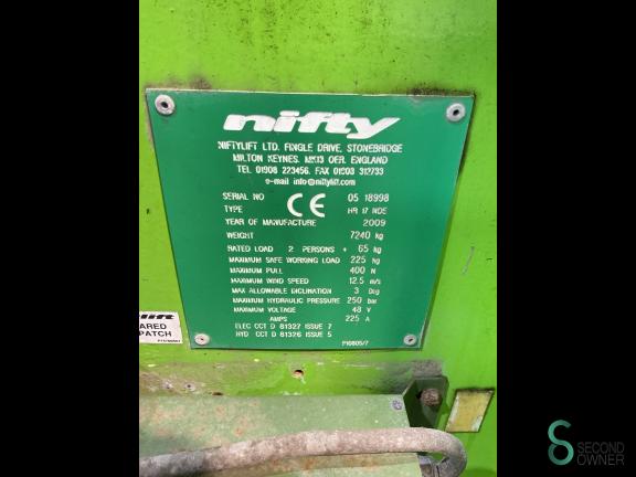 Nifty Lift HR17 NDE BOU10.118 7 17585