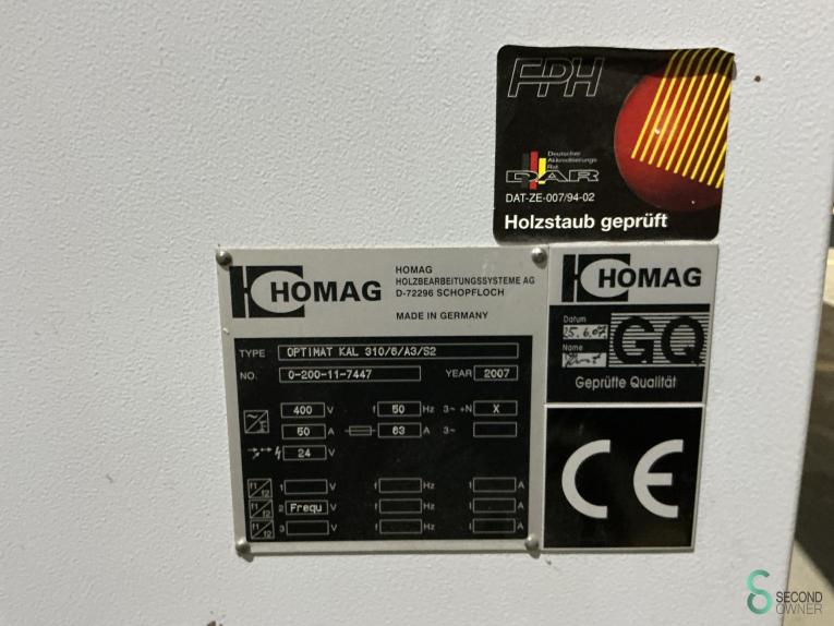Homag OPTIMAT KAL 310/6/A3/S2 HOU9.539 222 16875