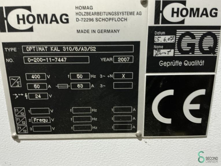 Homag OPTIMAT KAL 310/6/A3/S2 HOU9.539 234 16875