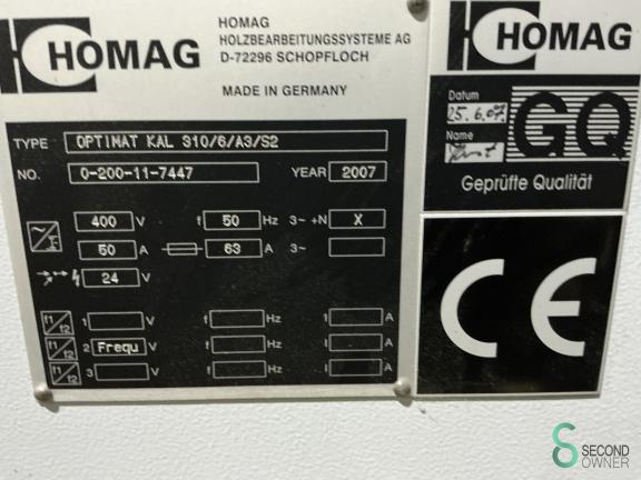 Homag OPTIMAT KAL 310/6/A3/S2 HOU9.539 58 16875