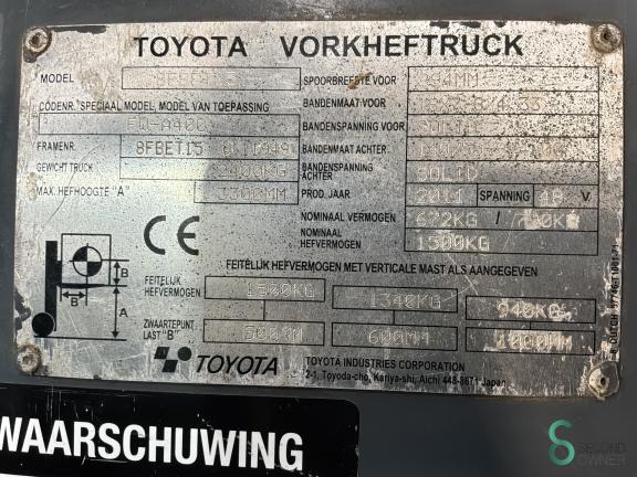Toyota 8FBET15 WKH10.888 10 18545