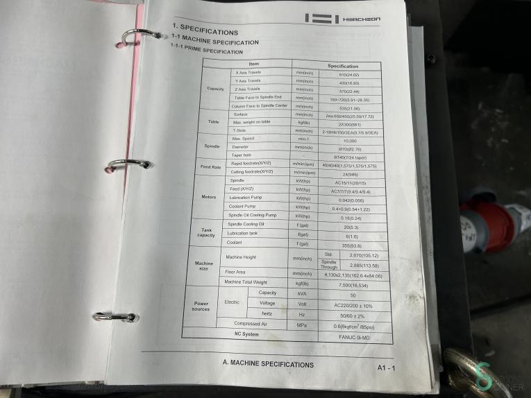 Hwacheon VESTA-610D MET9.401 79 16700