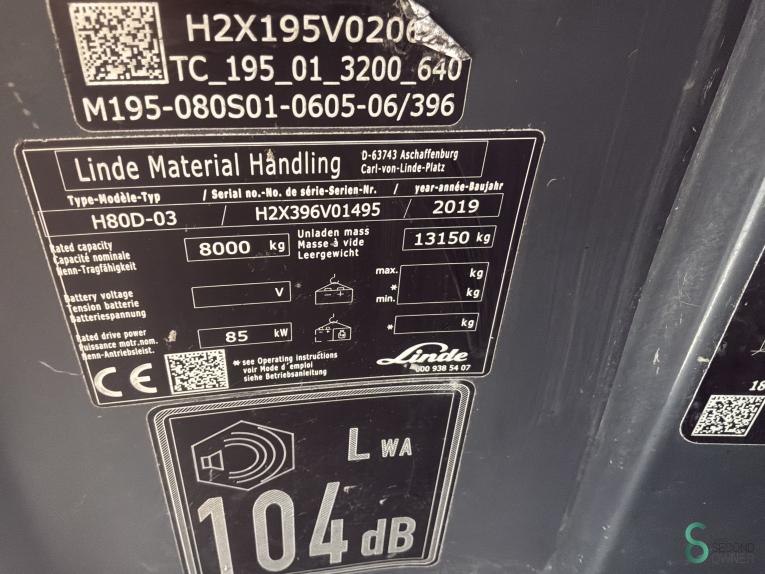 Linde H 80 D (396) WKH11.707 46 19663