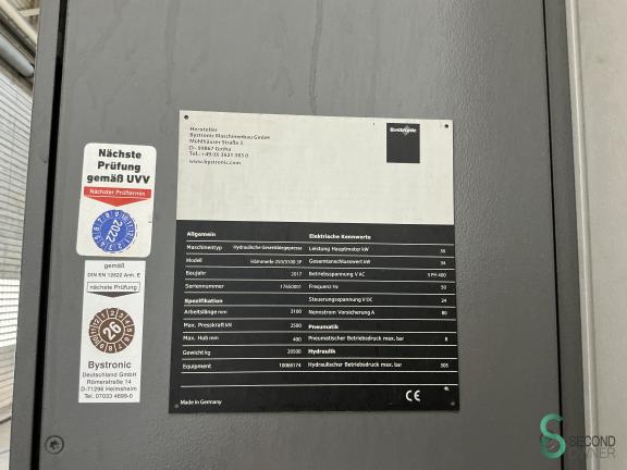 Bystronic Hämmerle 250/3100 3P MET11.228 30 19038