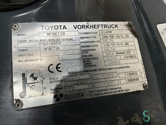 Toyota 8 FBET 20 WKH11.451 10 19328