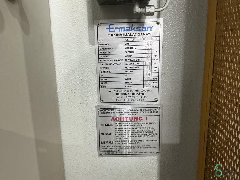 Ermaksan AP 3100mm x 160t MET10.090 33 17547