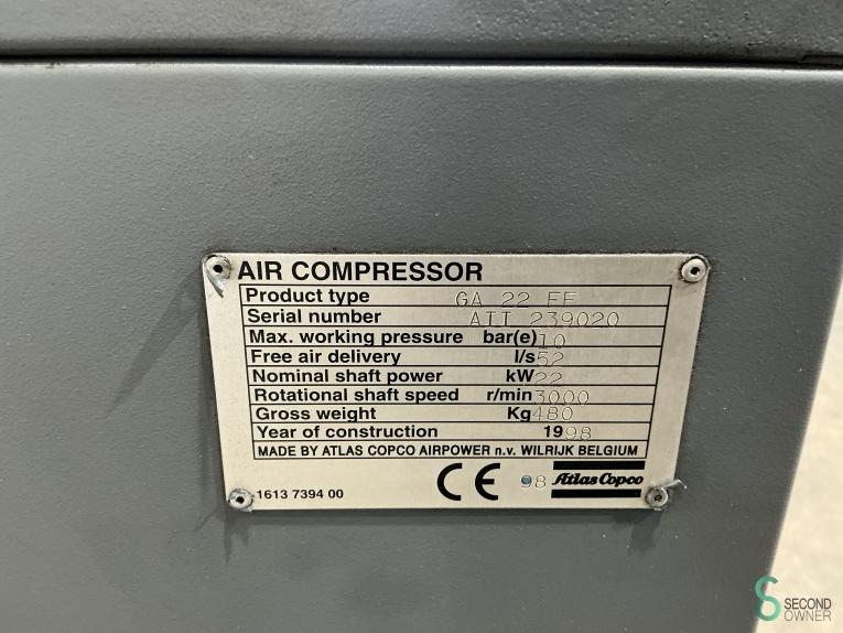 Atlas Copco GA 22 FF BOU11.368 62 19217
