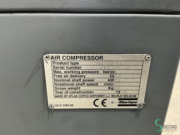 Atlas Copco GA 22 FF BOU11.368 8 19217