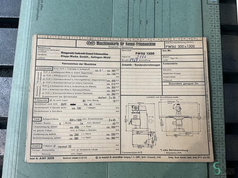 Klopp FWSU 1300 MET10.769 52 18391