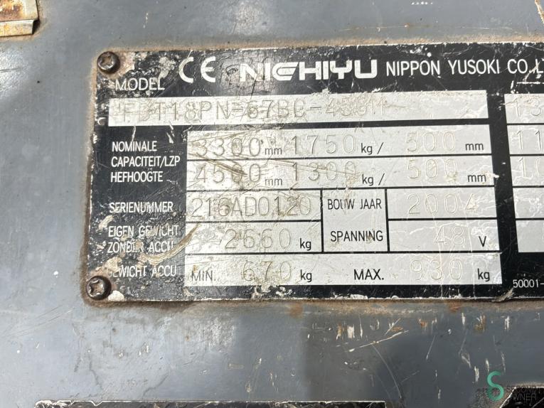 Nichiyu FBT18P WKH10.963 47 18730