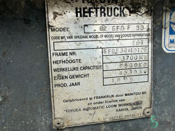 Toyota 02 6FDF 30 WKH11.453 4 19332