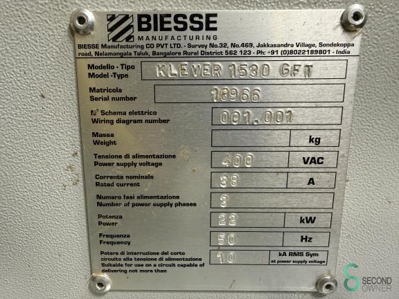 Biesse KLEVER 1530 G FT HOU9.915 22 17345