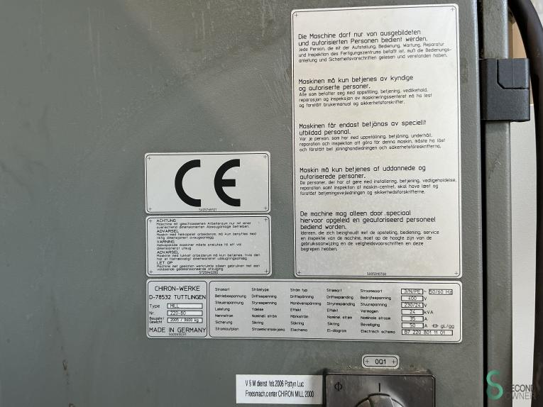 Chiron MILL 2000 High-Speed, 220-80 MET11.309 63 19148