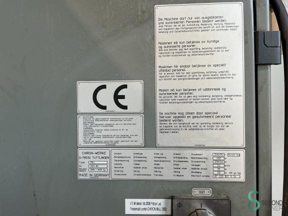 Chiron MILL 2000 High-Speed, 220-80 MET11.309 21 19148