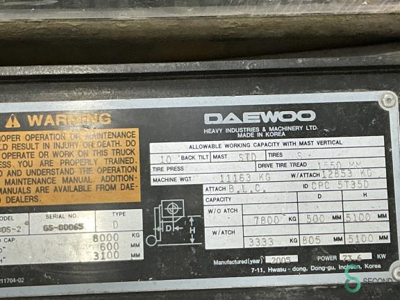 Daewoo D80S-2 WKH9.929 9 17365