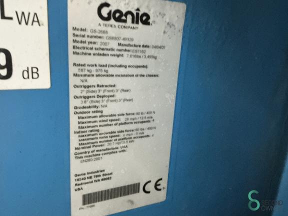 Genie GS-2668RT BOU10.119 7 17588