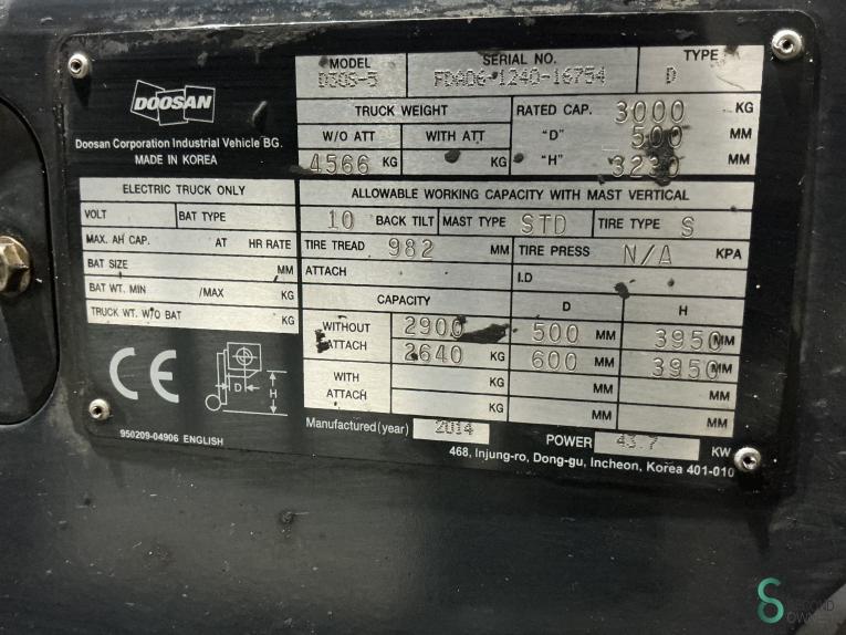 Doosan D30S-5 WKH9.376 52 16678