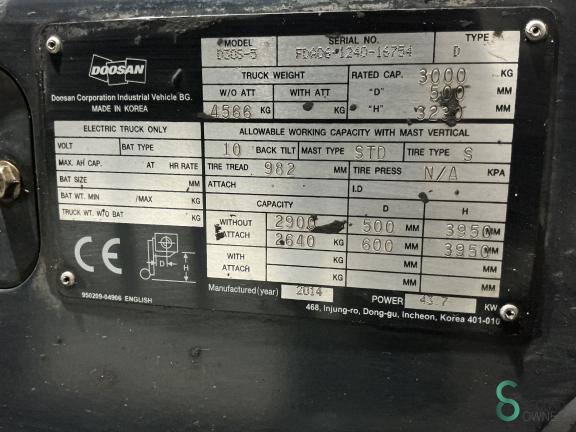 Doosan D30S-5 WKH9.376 10 16678