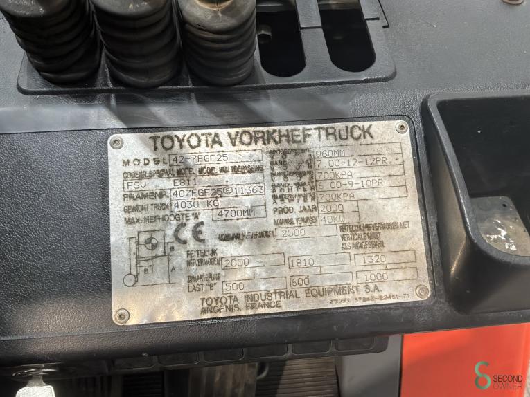 Toyota 7FGF25 WKH12.104 38 20187