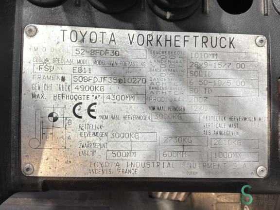 Toyota 52-8 FDF 30 WKH11.178 10 18974