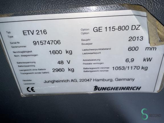 Jungheinrich ETV 216 WKH11.786 15 19784