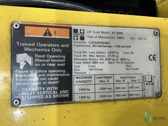 Hyster A 1.50 XL WKH10.784 10 18409