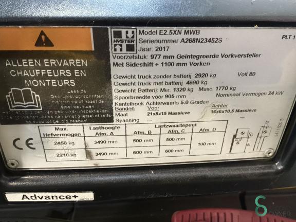 Hyster E2.5XN WKH11.885 8 19918